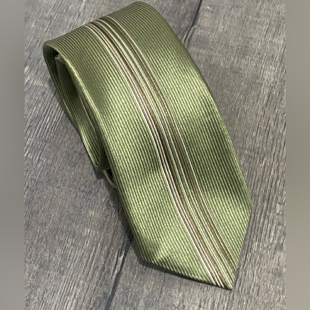 Pierre Cardin Skinny Shiny Light green-yellow Men’s Silk Tie